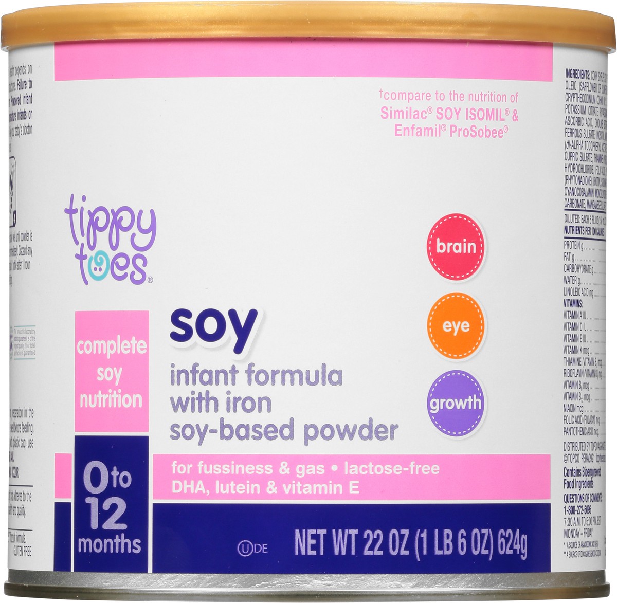 slide 8 of 9, Tippy Toes Infant Form Soy, 22 oz