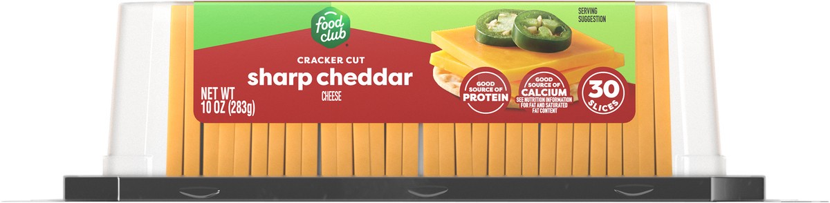 slide 9 of 13, Food Club Cracker Cut Sharp Cheddar Cheese 30 ea, 10 oz