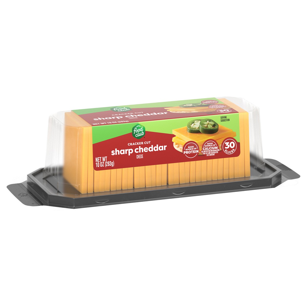 slide 10 of 13, Food Club Cracker Cut Sharp Cheddar Cheese 30 ea, 10 oz