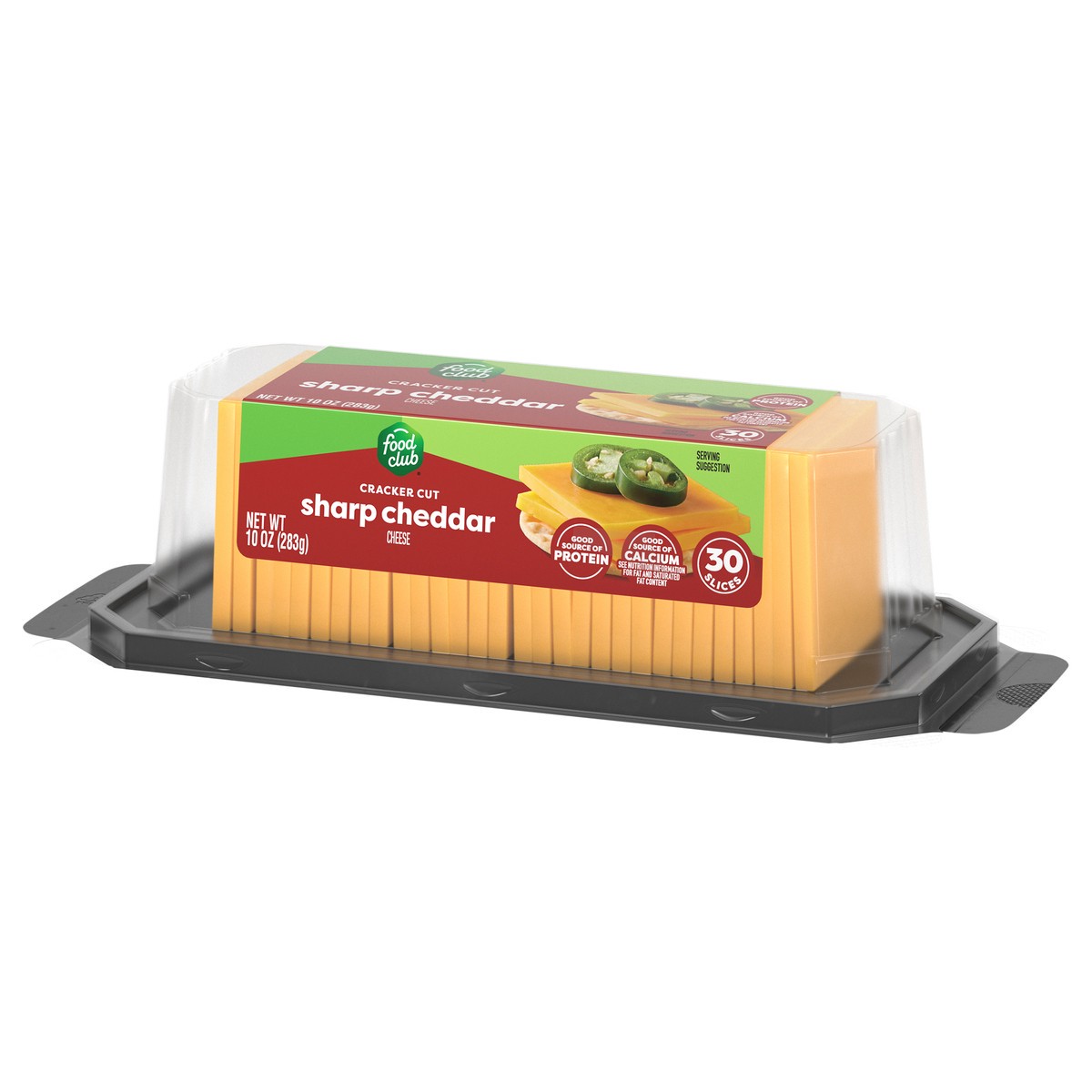 slide 6 of 13, Food Club Cracker Cut Sharp Cheddar Cheese 30 ea, 10 oz