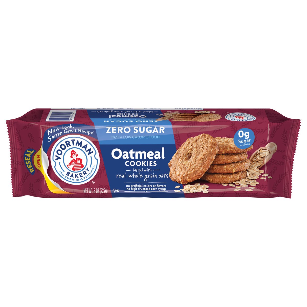 slide 1 of 5, VOORTMAN Bakery Zero Sugar Oatmeal Cookies 8 oz, 8 oz