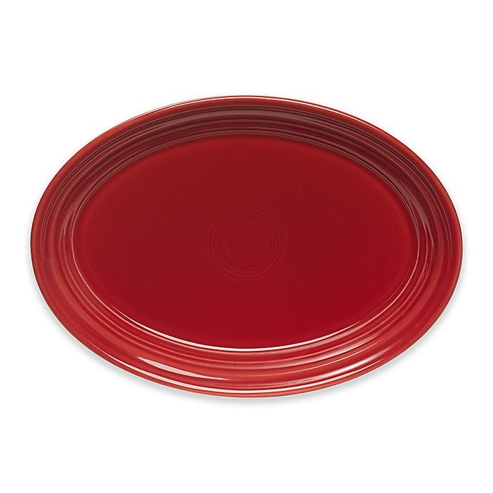 slide 1 of 3, Fiesta Oval Platter - Scarlet, 9.6 in