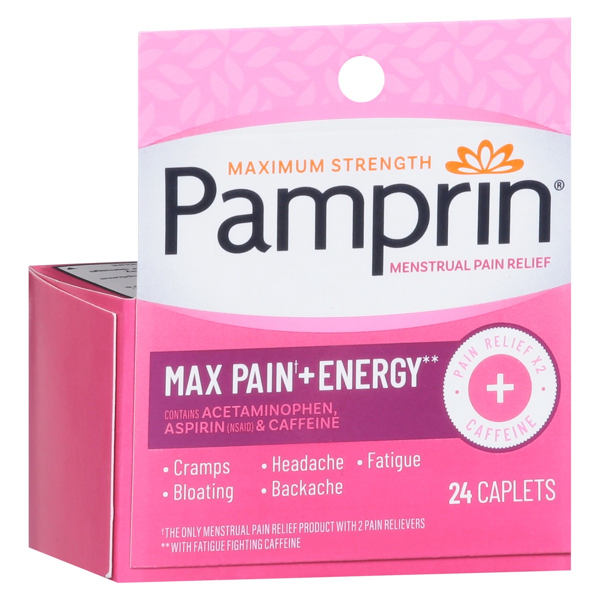 slide 8 of 14, Pamprin Maximum Strength Menstrual Pain Relief 24 Caplets, 24 ct