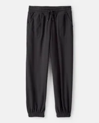 Oshkosh Girls DayDream Fleece Knit Drawstring Joggers - Black, Size 8