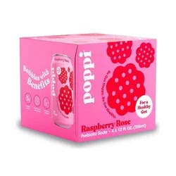 Poppi Raspberry Rose Prebiotic Soda Cans