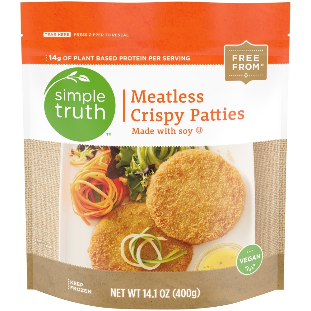 slide 1 of 1, Simple Truth Meatless Crispy Patties, 14.1 oz