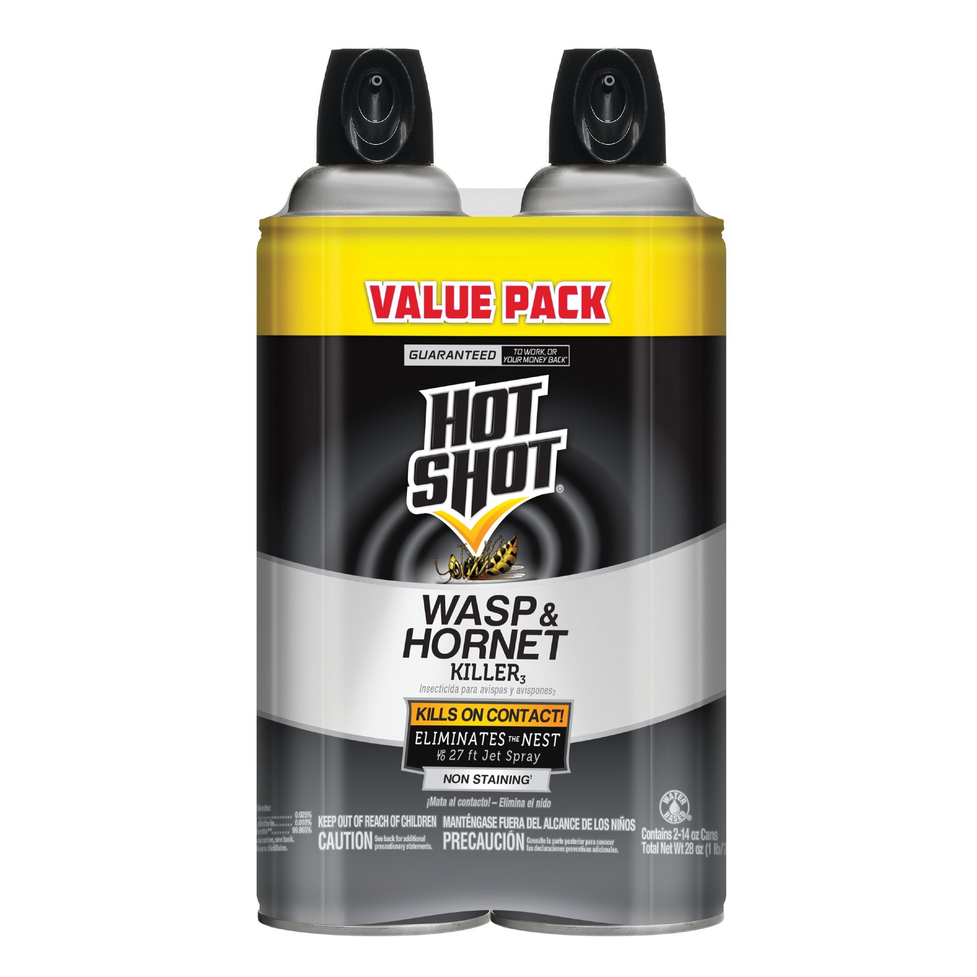 slide 1 of 1, Hot Shot Wasp Hornet Killer Twin Pack, 28 oz