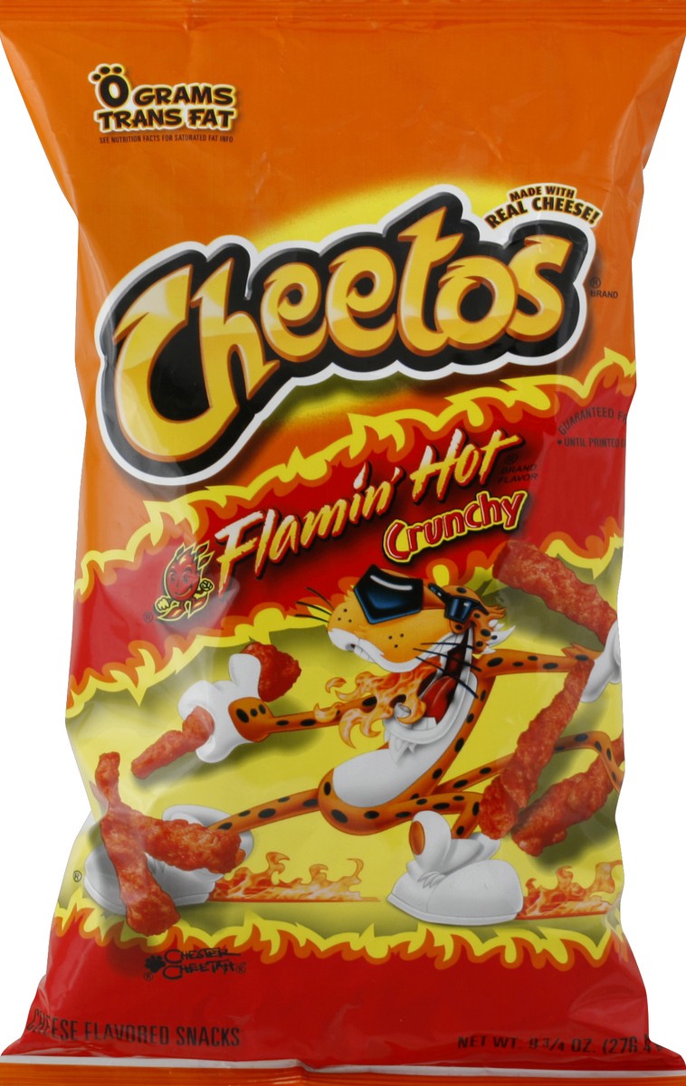 slide 5 of 6, Cheetos Flamin Hot Crunchy Cheese Flavored Snacks, 9.5 oz