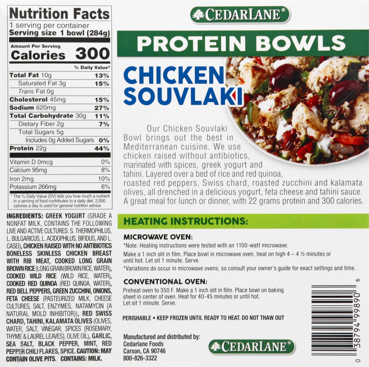 slide 11 of 13, Cedarlane Protein Bowls Chicken Souvlaki 10 oz, 10 oz