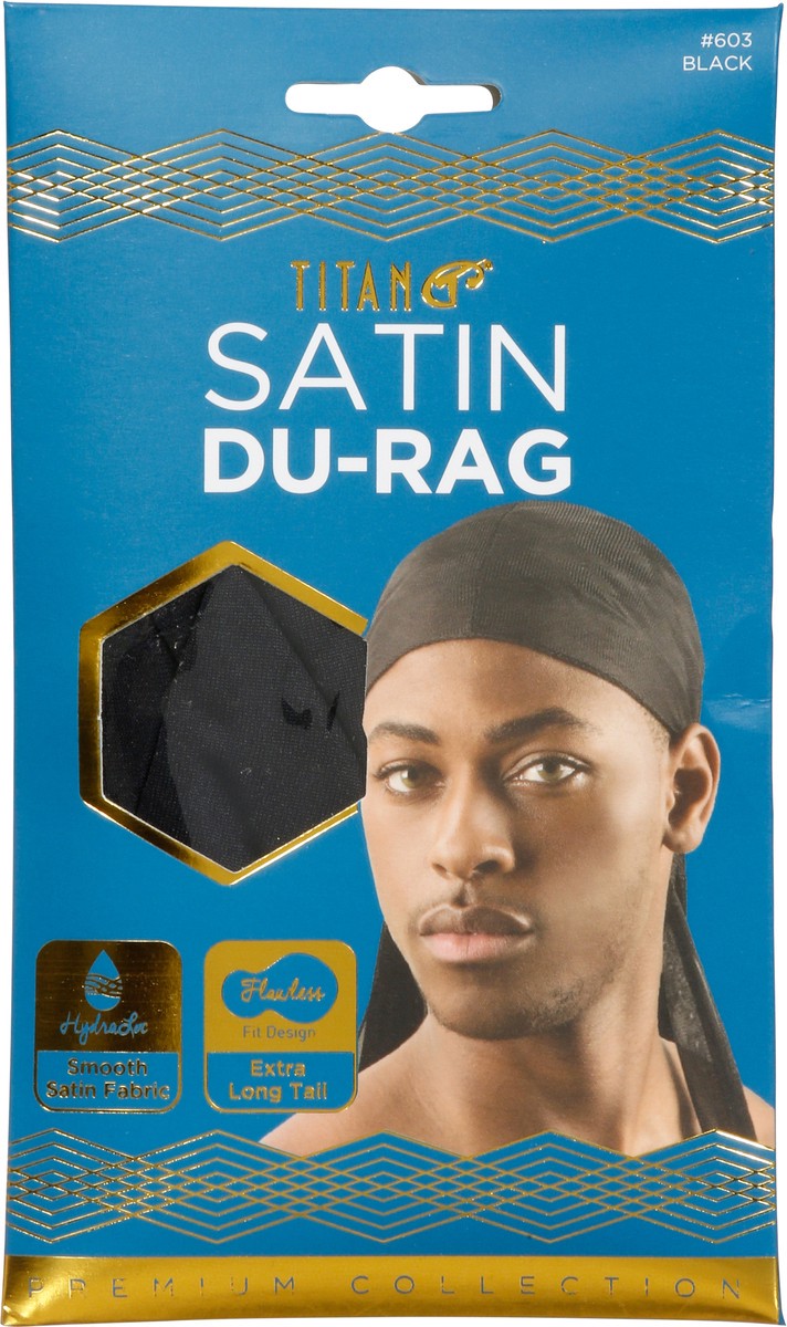 slide 9 of 9, Titan Premium Collection Black Satin Du-Rag 1 ea, 1 ct