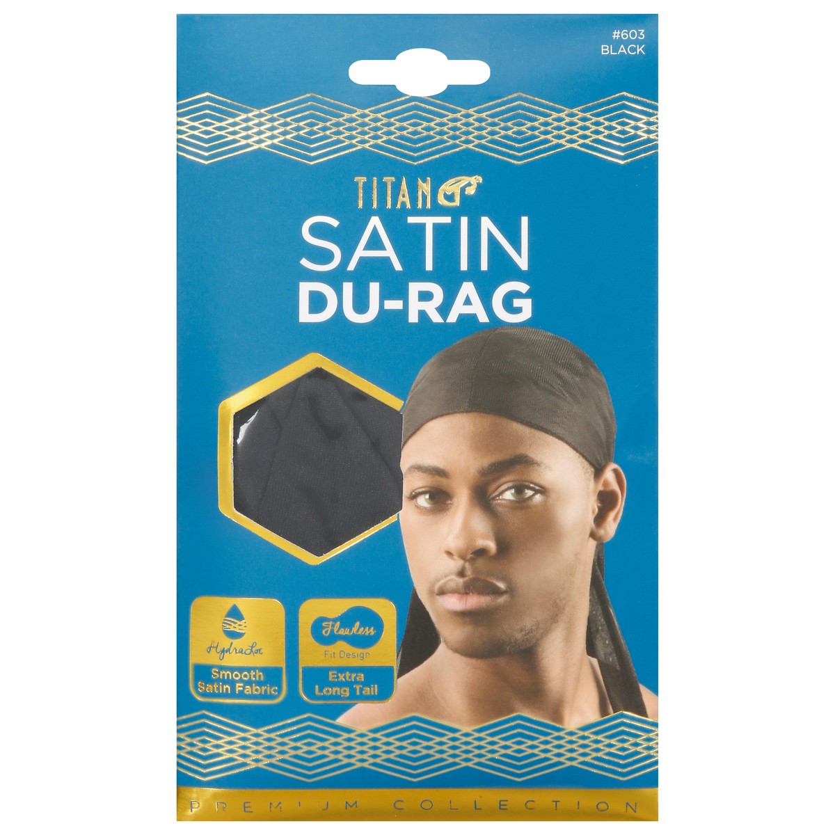 slide 1 of 9, Titan Premium Collection Black Satin Du-Rag 1 ea, 1 ct