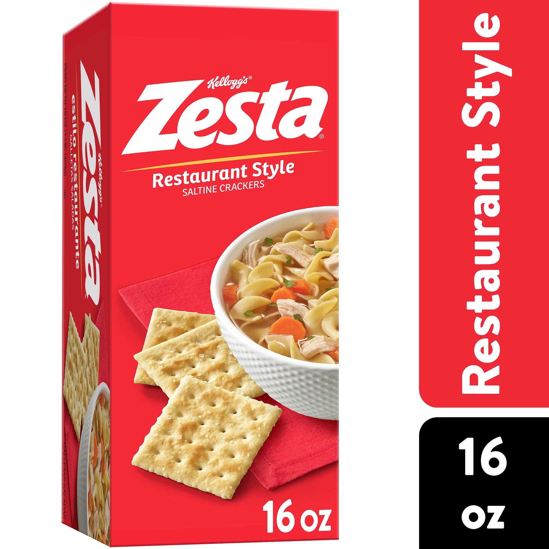 slide 1 of 5, Zesta Saltine Crackers, Soup Crackers, Lunch Snacks, Original, 16oz Box, 1 Box, 16 oz