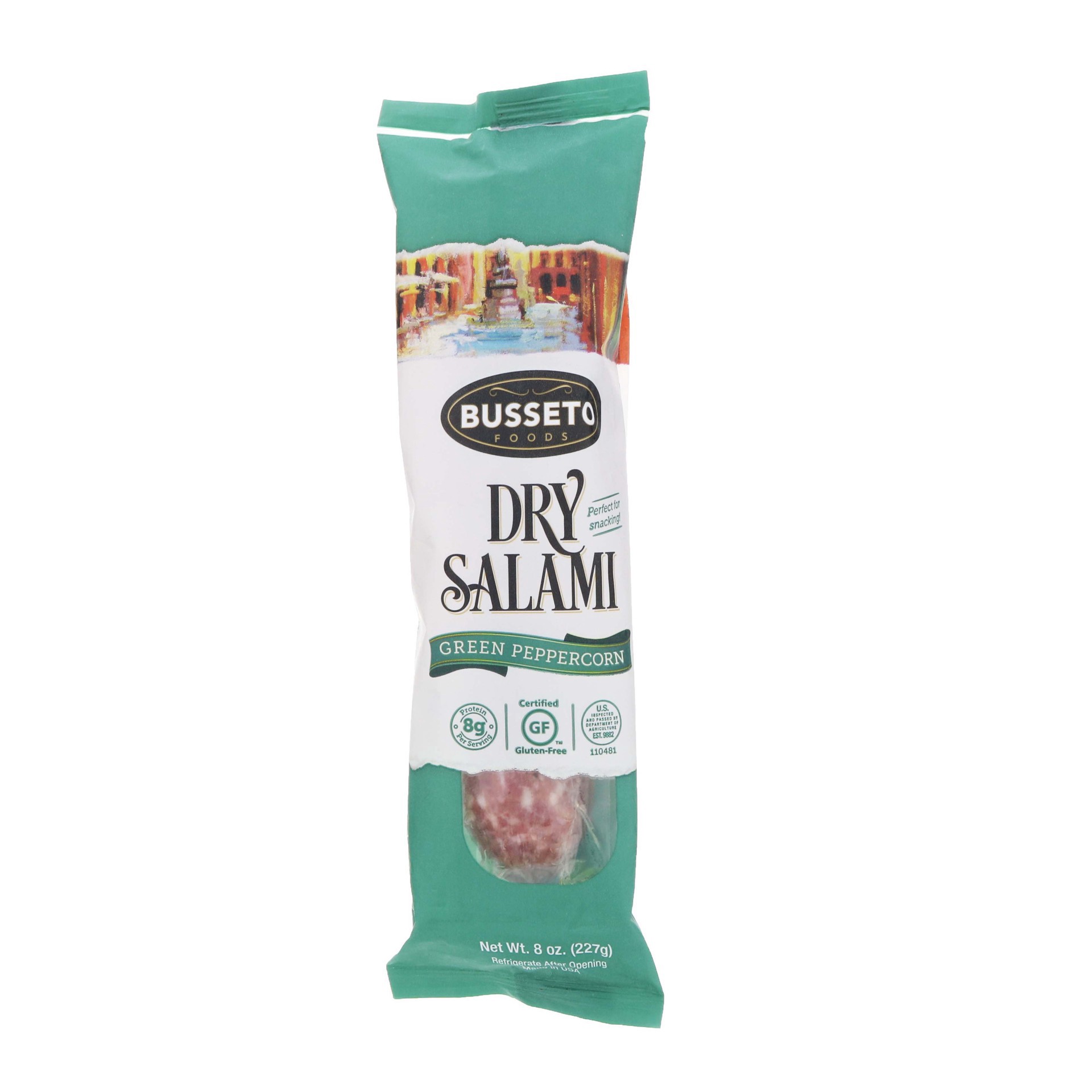 slide 1 of 6, Busseto Foods Busseto Salami Green Peppercorn, 8 oz