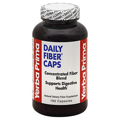 slide 1 of 1, Yerba Prima Daily Fiber Caps Capsules, 180 ct