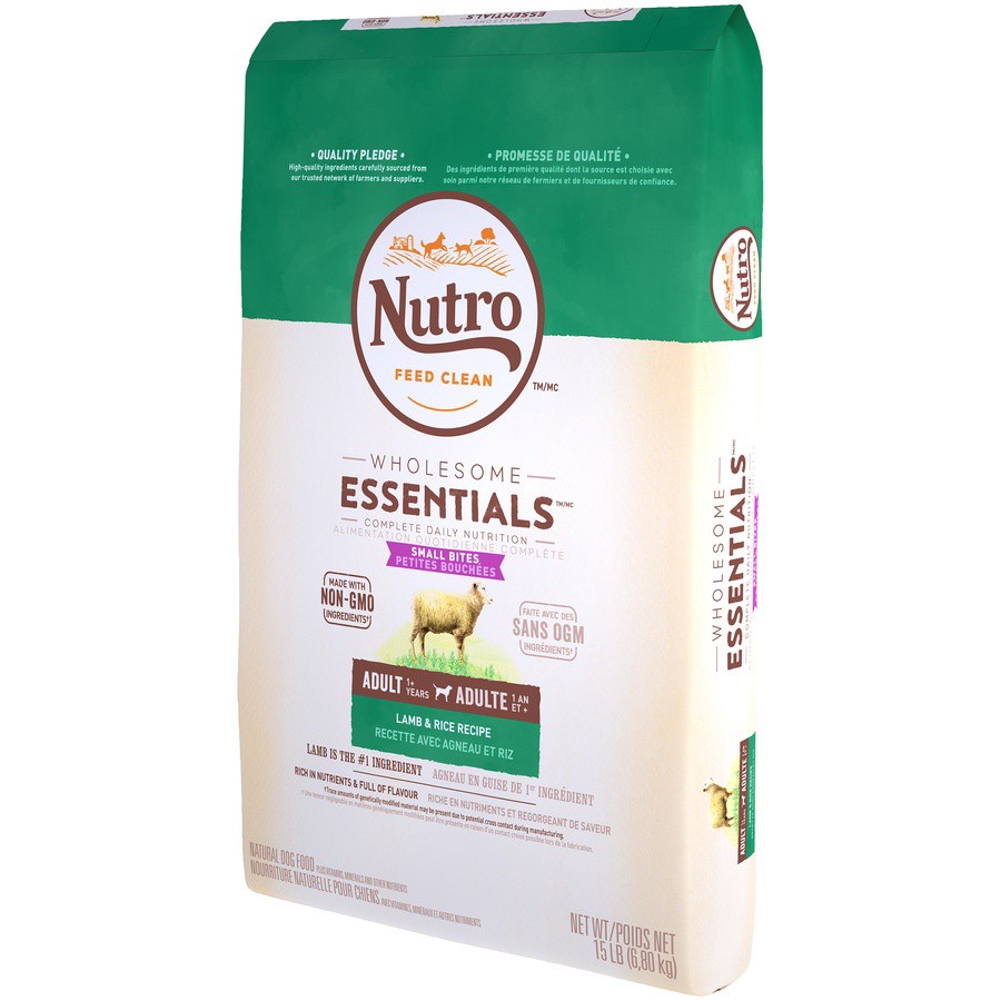 slide 8 of 9, Nutro Wholesome Essentials Small Bites Adult Lamb & Rice Dry Dog Food, 15 lb