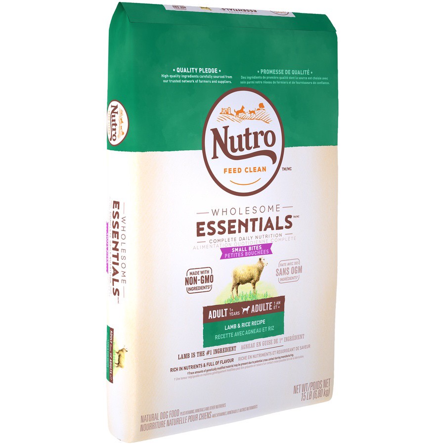 slide 4 of 9, Nutro Wholesome Essentials Small Bites Adult Lamb & Rice Dry Dog Food, 15 lb