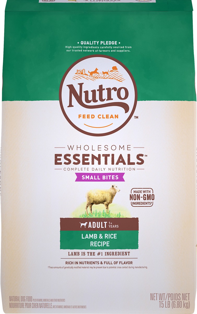 slide 1 of 9, Nutro Wholesome Essentials Small Bites Adult Lamb & Rice Dry Dog Food, 15 lb