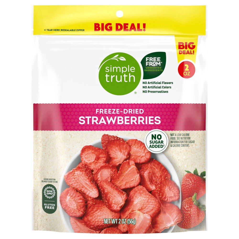 slide 2 of 2, Simple Truth Gluten Free Freeze-Dried Strawberries, 2 oz