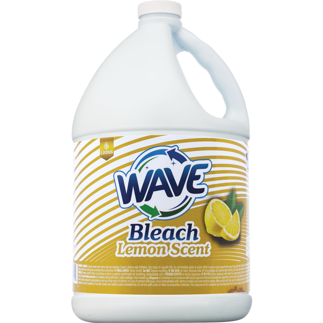 slide 1 of 1, WAVE Bleach Lemon, 128 oz