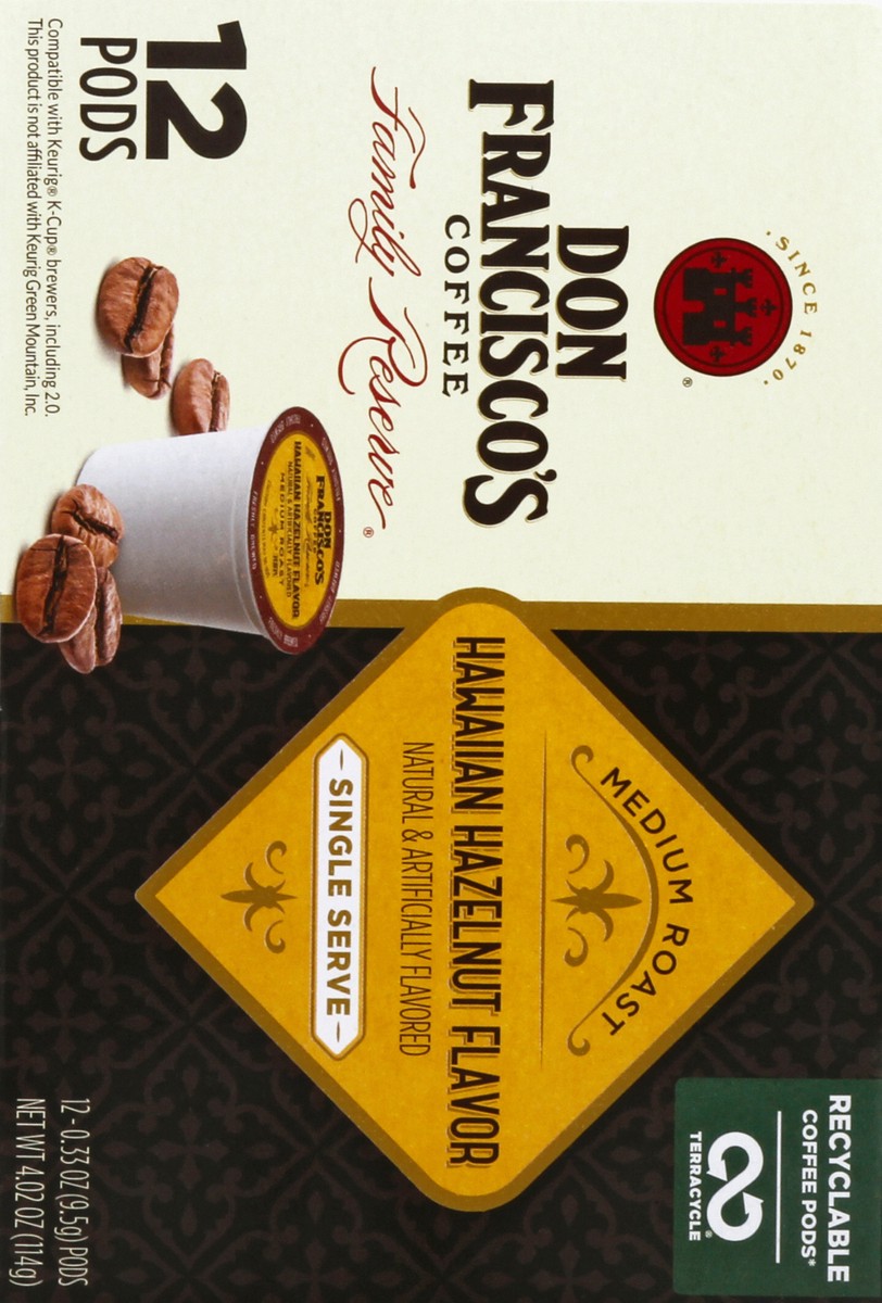 slide 9 of 9, Don Franciscos Single Serve Pods Medium Roast Hawaiian Hazelnut Flavor Coffee 12 ea, 12 ct