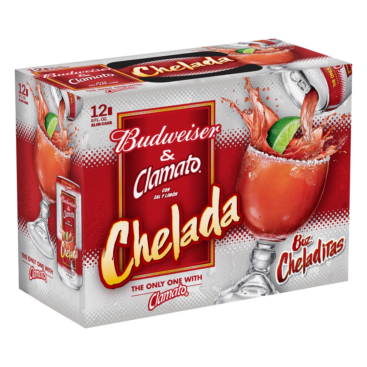 slide 5 of 8, Budweiser & Clamato With Salt and Lime Chelada Beer 12 ea, 12 ct; 8 fl oz