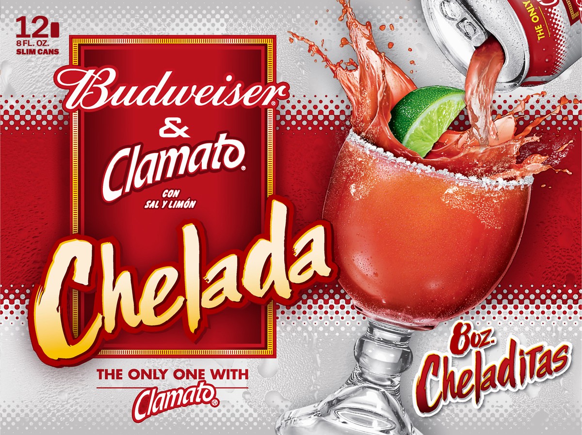 slide 2 of 8, Budweiser & Clamato With Salt and Lime Chelada Beer 12 ea, 12 ct; 8 fl oz