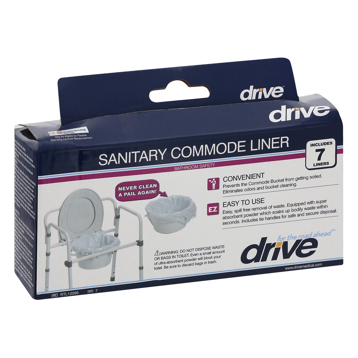 slide 9 of 9, Drive Sanitary Commode Liner 1.0 ea, 1 ct