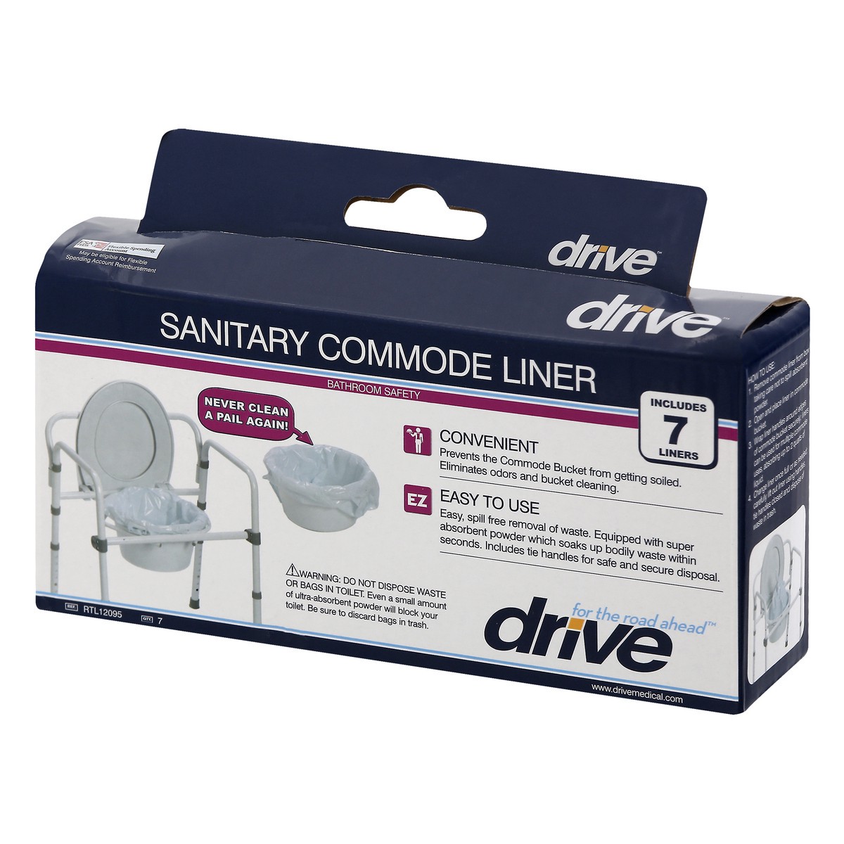 slide 6 of 9, Drive Sanitary Commode Liner 1.0 ea, 1 ct