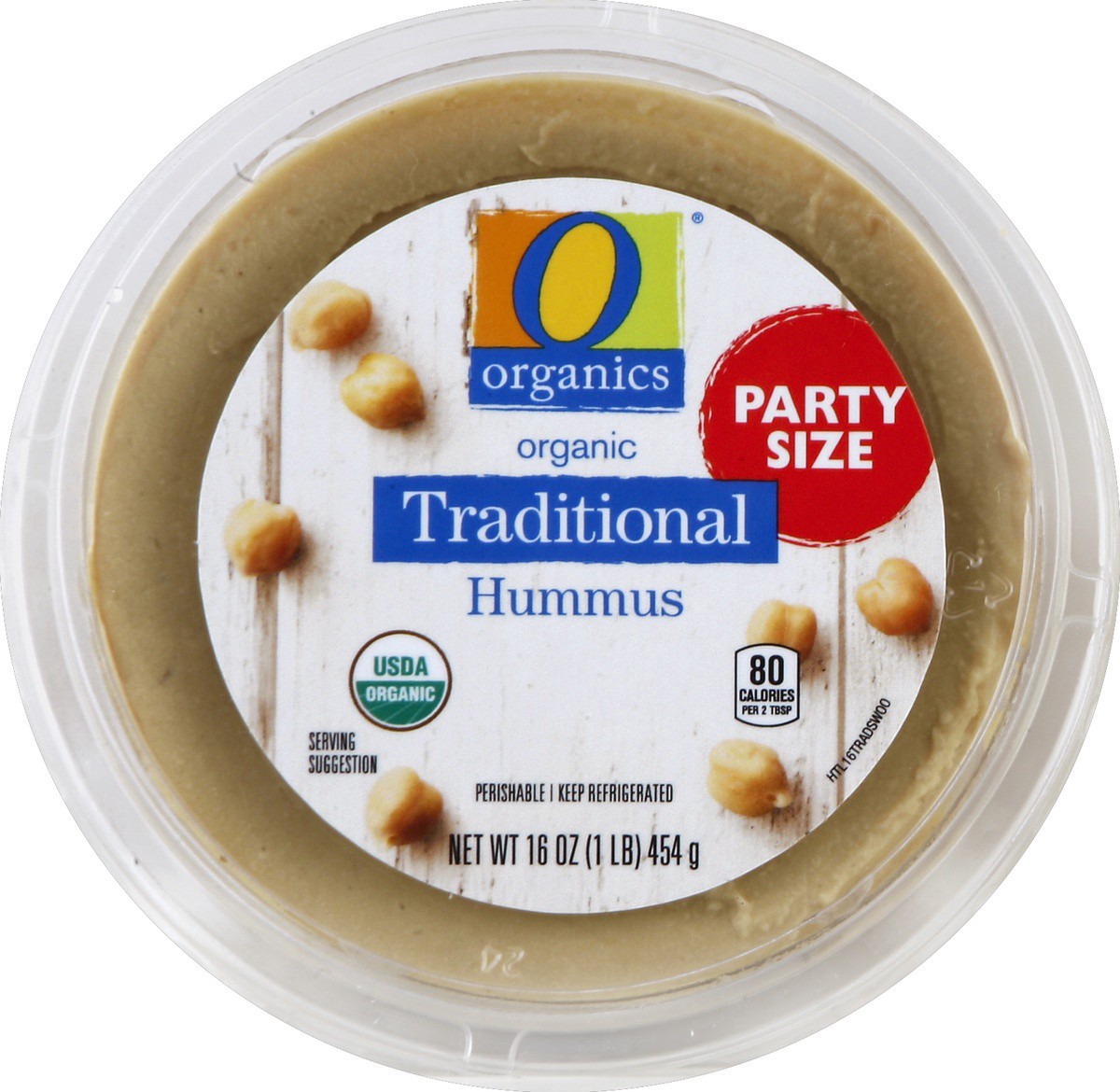 slide 3 of 3, O Organics Hummus Traditional Party Size, 16 oz