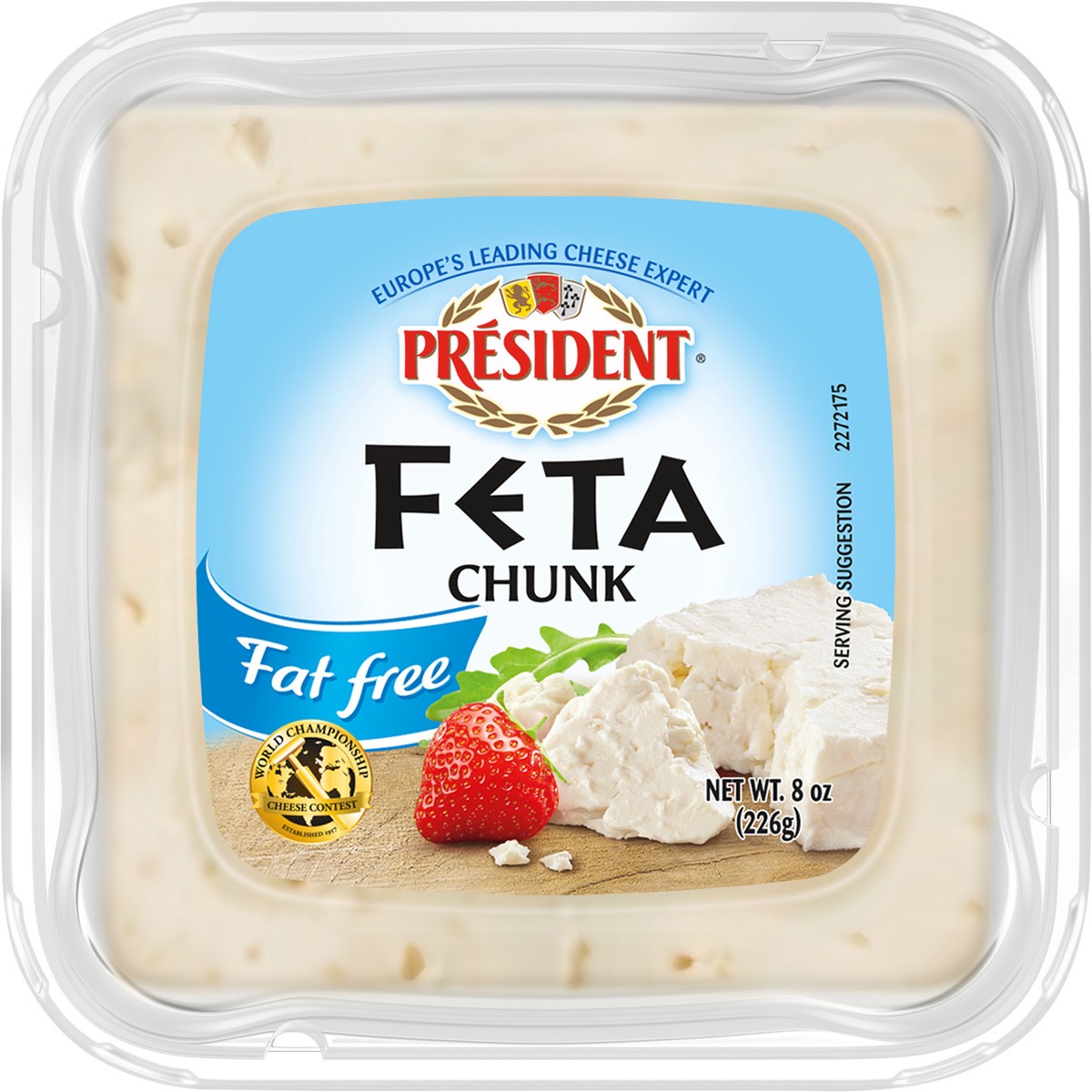 slide 13 of 14, Président Feta Cheese Chunk Fat Free 8 oz, 8 oz