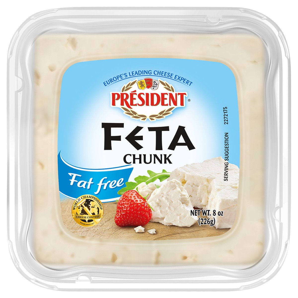 slide 6 of 14, Président Feta Cheese Chunk Fat Free 8 oz, 8 oz