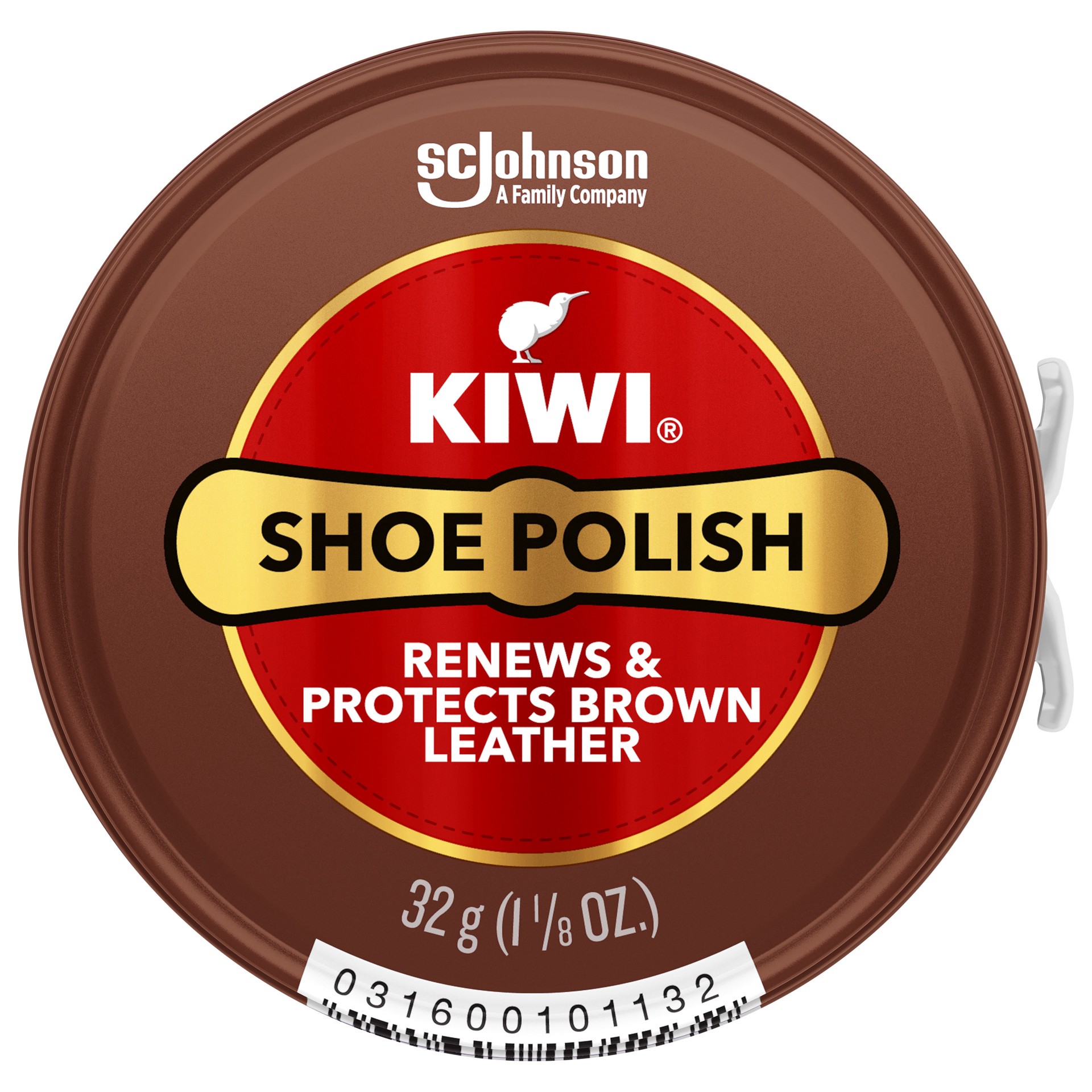 slide 1 of 5, KIWI Shoe Polish, Brown, 1.125 oz (1 Metal Tin), 1.1 oz