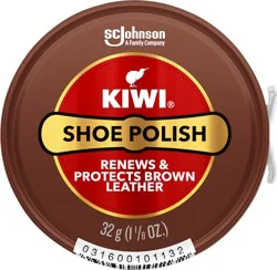 KIWI Shoe Polish, Brown, 1.125 oz (1 Metal Tin)