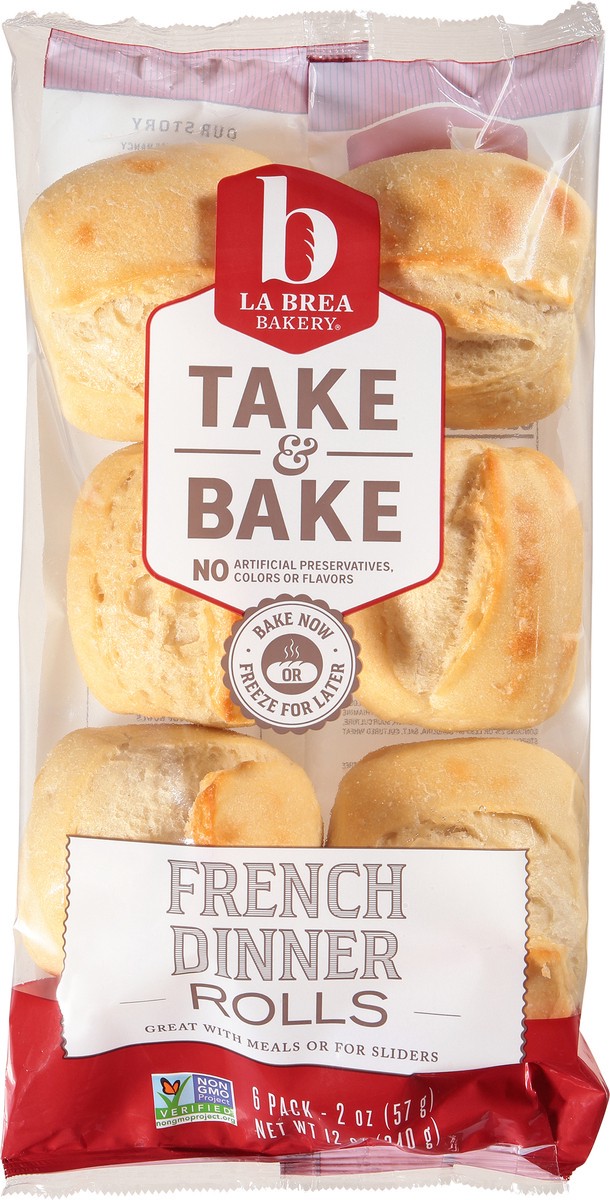 slide 5 of 8, La Brea Bakery Take Bake French Dinner Rolls 6ct, 12 oz