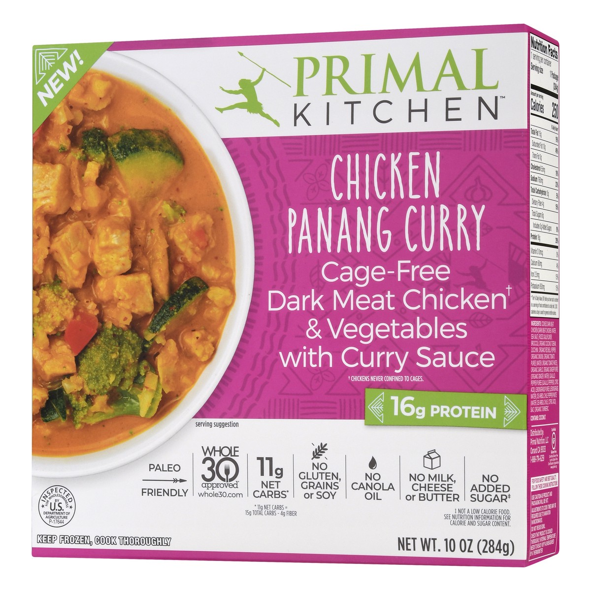 slide 3 of 10, Primal Kitchen Gluten Free Frozen Panang Chicken Curry Bowl, 10 oz