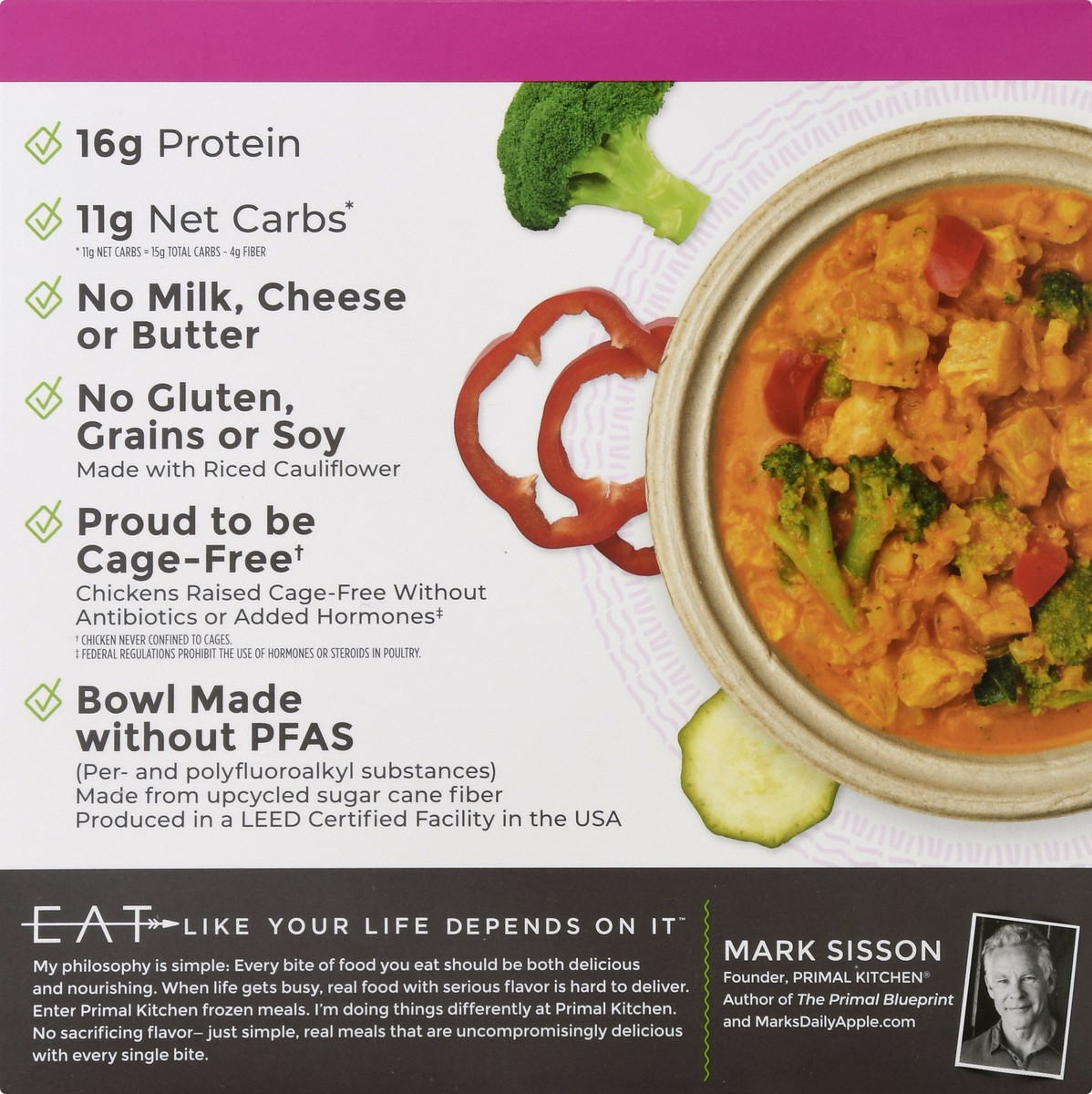 slide 10 of 10, Primal Kitchen Gluten Free Frozen Panang Chicken Curry Bowl, 10 oz