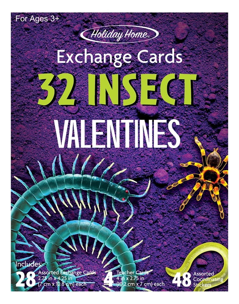 slide 1 of 1, Holiday Home Insect Valentine's Cards, 32 ct