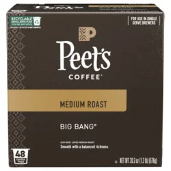 Peet's Coffee Big Bang Medium Roast Coffee Pods - 48 ct