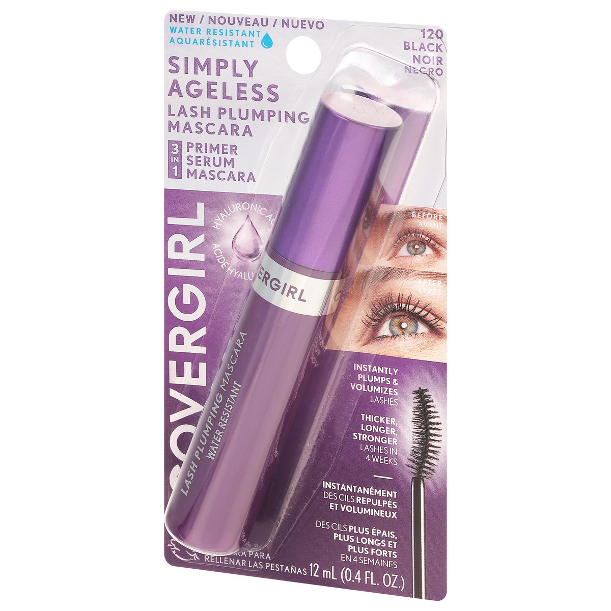slide 9 of 10, Covergirl Black 120 Simply Ageless Lash Plumping Mascara 0.4 fl oz, 0.4 fl oz