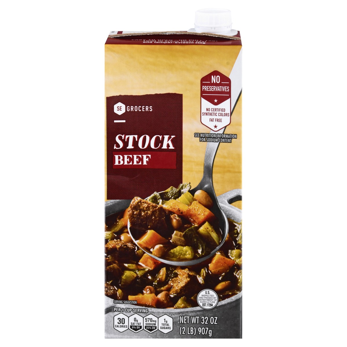 slide 1 of 10, SE Grocers Stock Beef, 32 oz