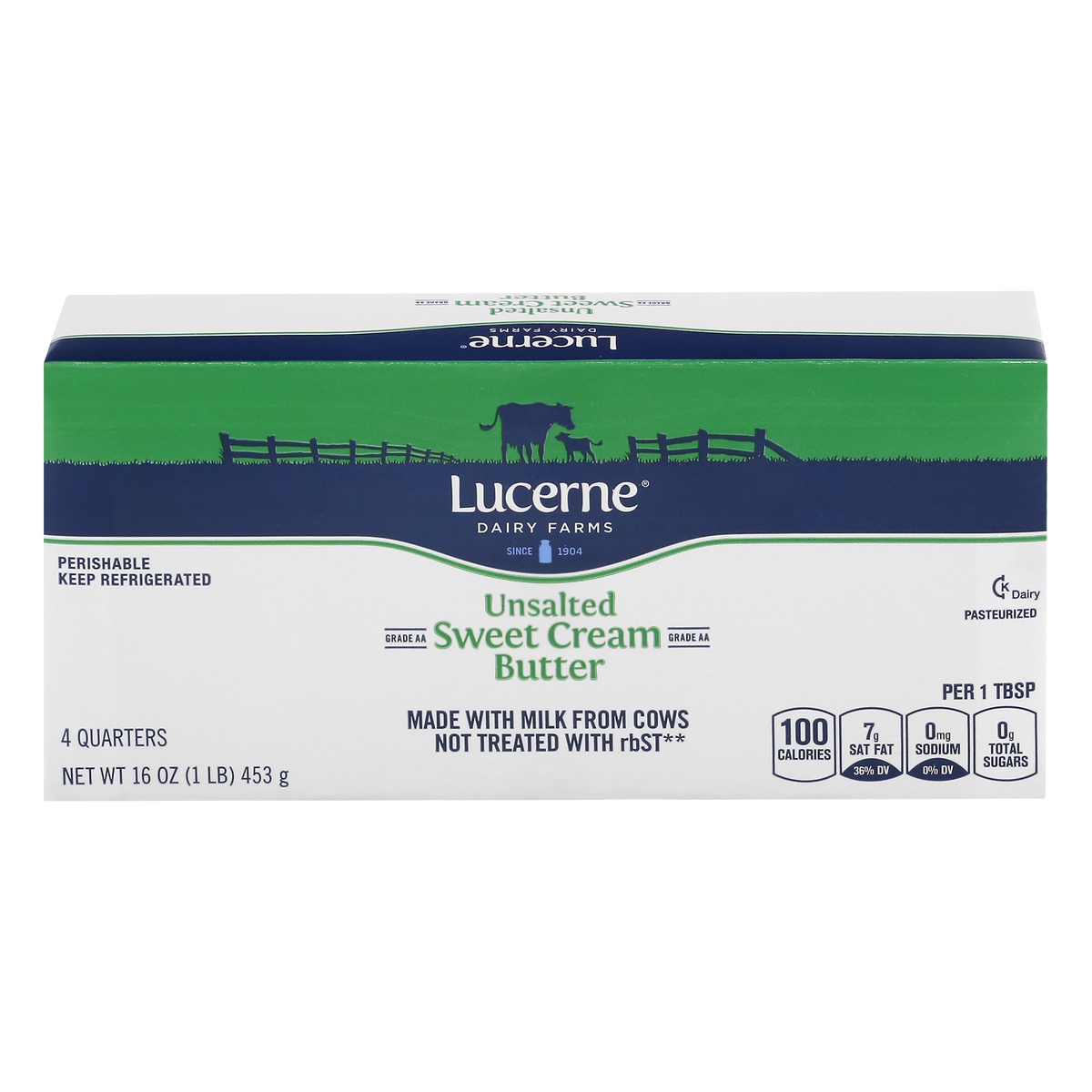 slide 1 of 1, Lucerne Dairy Farms Unsalted Sweet Cream Butter, 4 ct; 16 oz