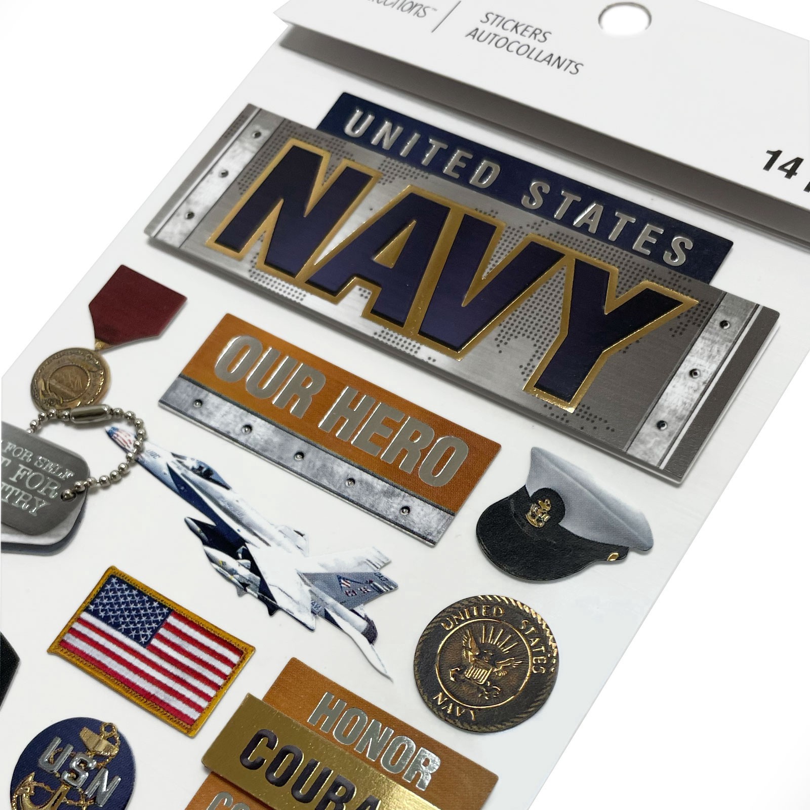 slide 2 of 4, Navy Dimensional Stickers By Recollections, 3.875 in x 6.875 in