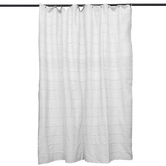 slide 2 of 2, Haven Pebble Stripe Shower Curtain - Sky Grey, 72 in x 72 in