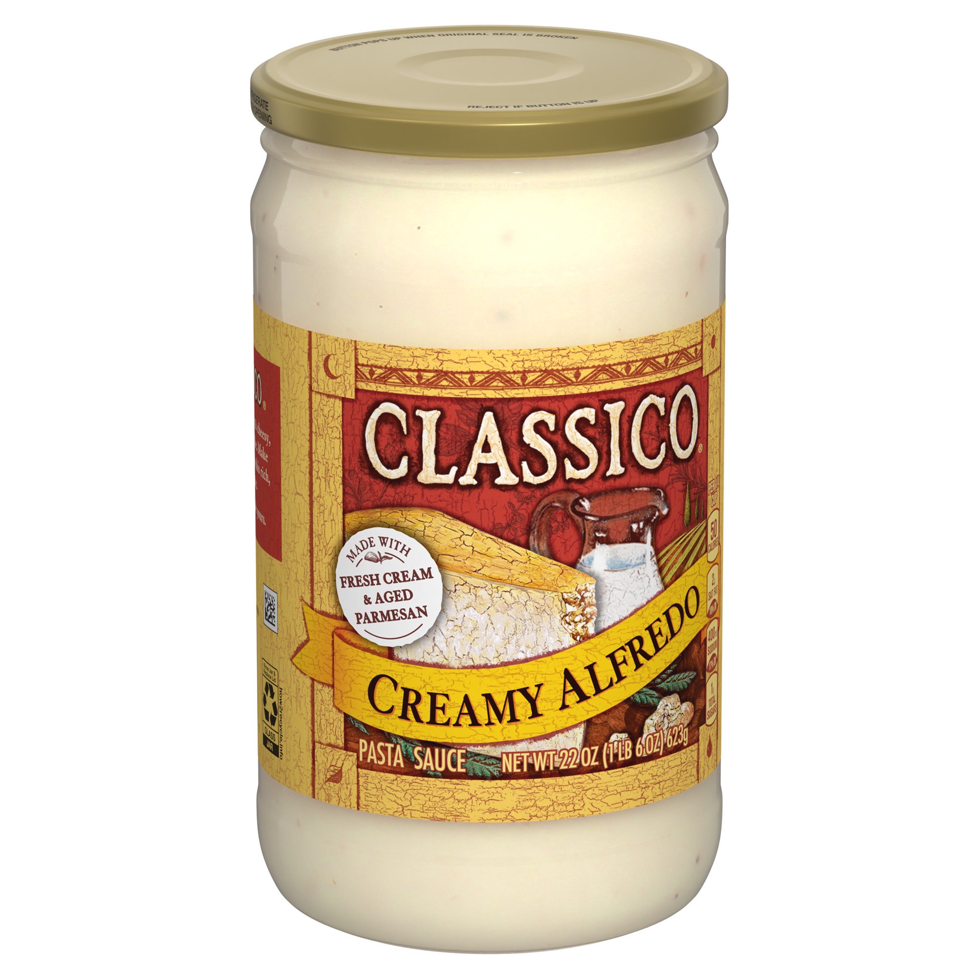 slide 5 of 5, Classico Creamy Alfredo Pasta Sauce, 22 oz Jar, 22 oz