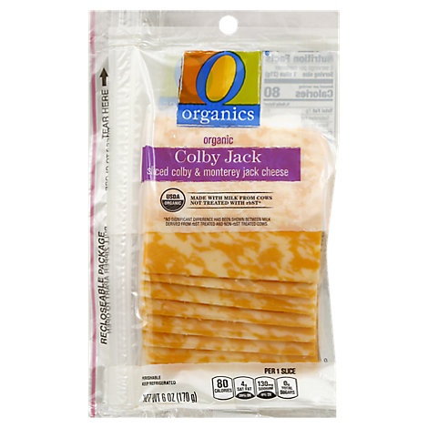 slide 1 of 1, O Organics Organic Cheese Sliced Colby Jack, 6 oz