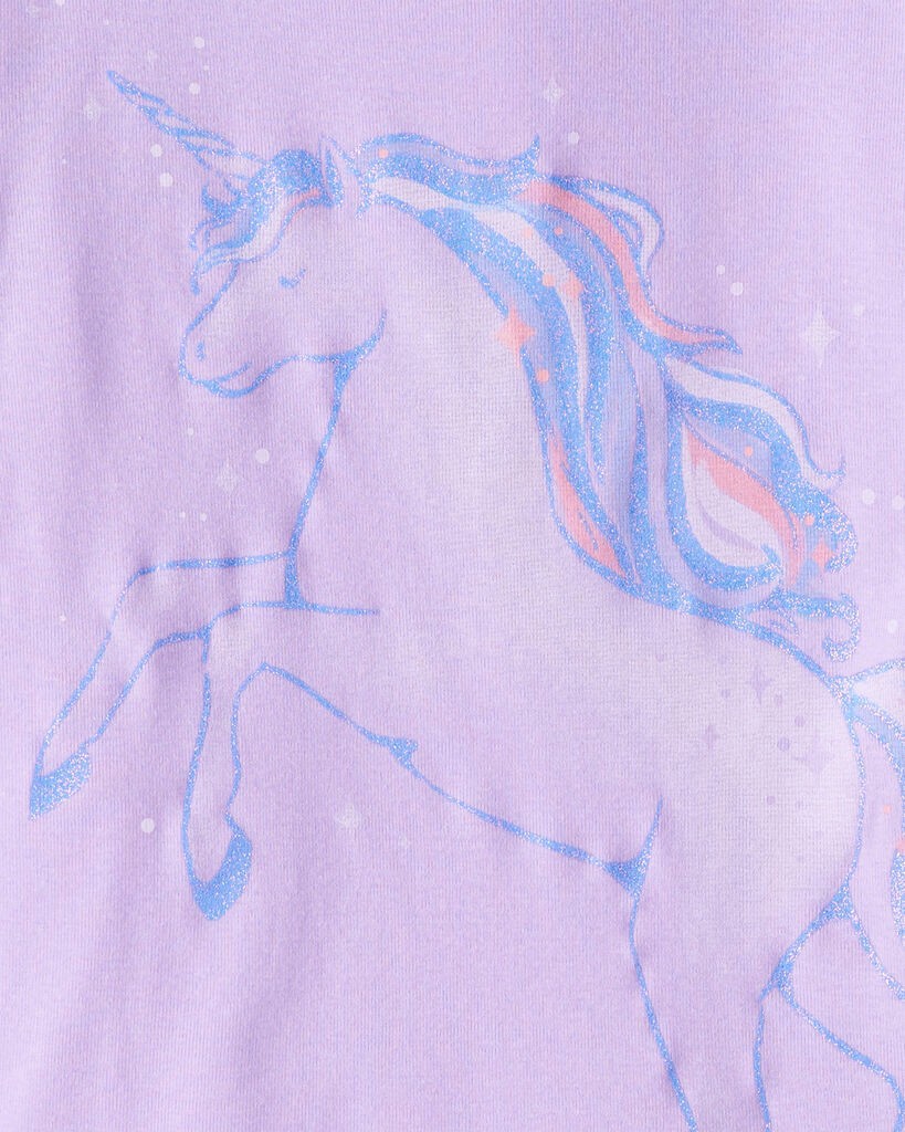slide 2 of 4, Carter's Girls Unicorn Print 100% Cotton Long-Sleeve 4-Piece Pajamas - Purple Purple 10, 4 pc