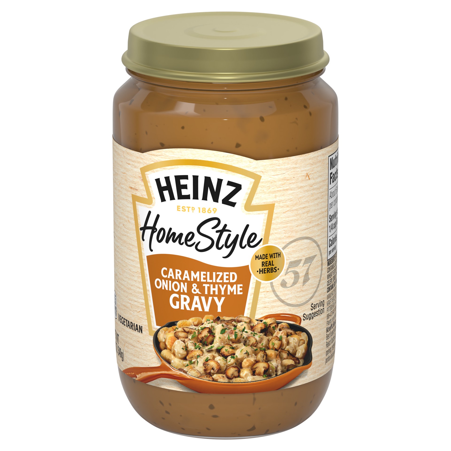 slide 4 of 5, Heinz HomeStyle Caramelized Onion and Thyme Gravy, 12 oz Jar, 12 oz