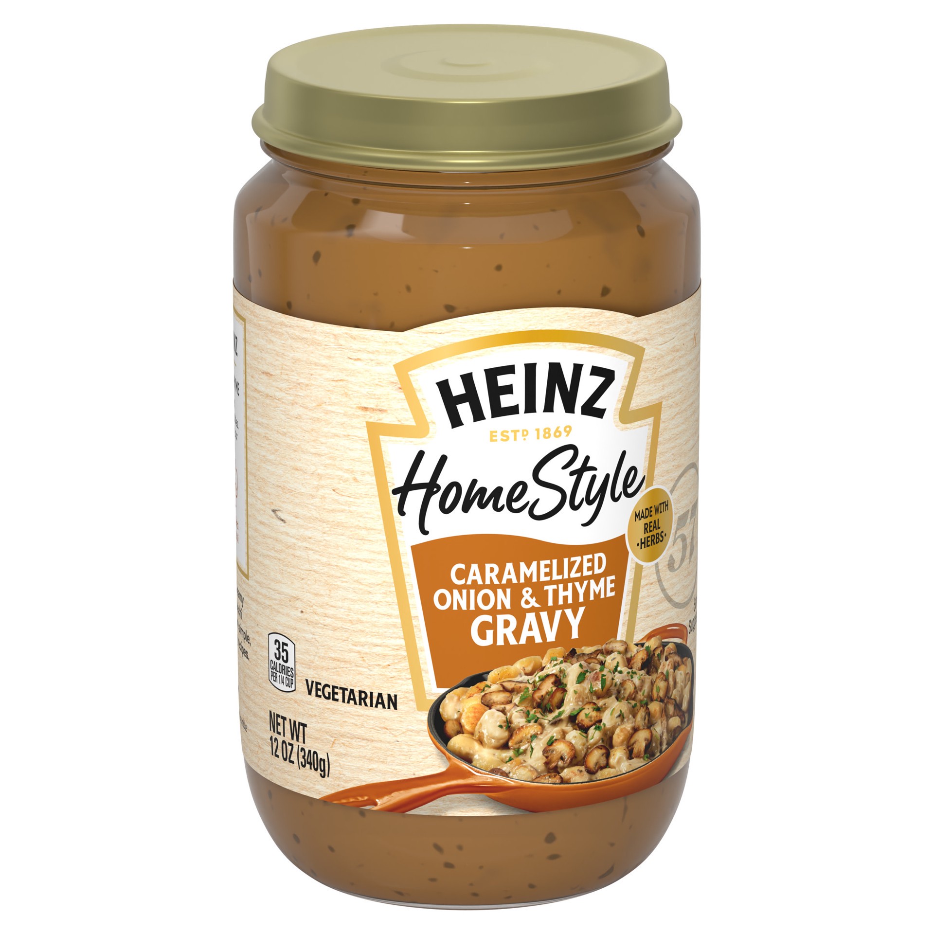 slide 2 of 5, Heinz HomeStyle Caramelized Onion and Thyme Gravy, 12 oz Jar, 12 oz