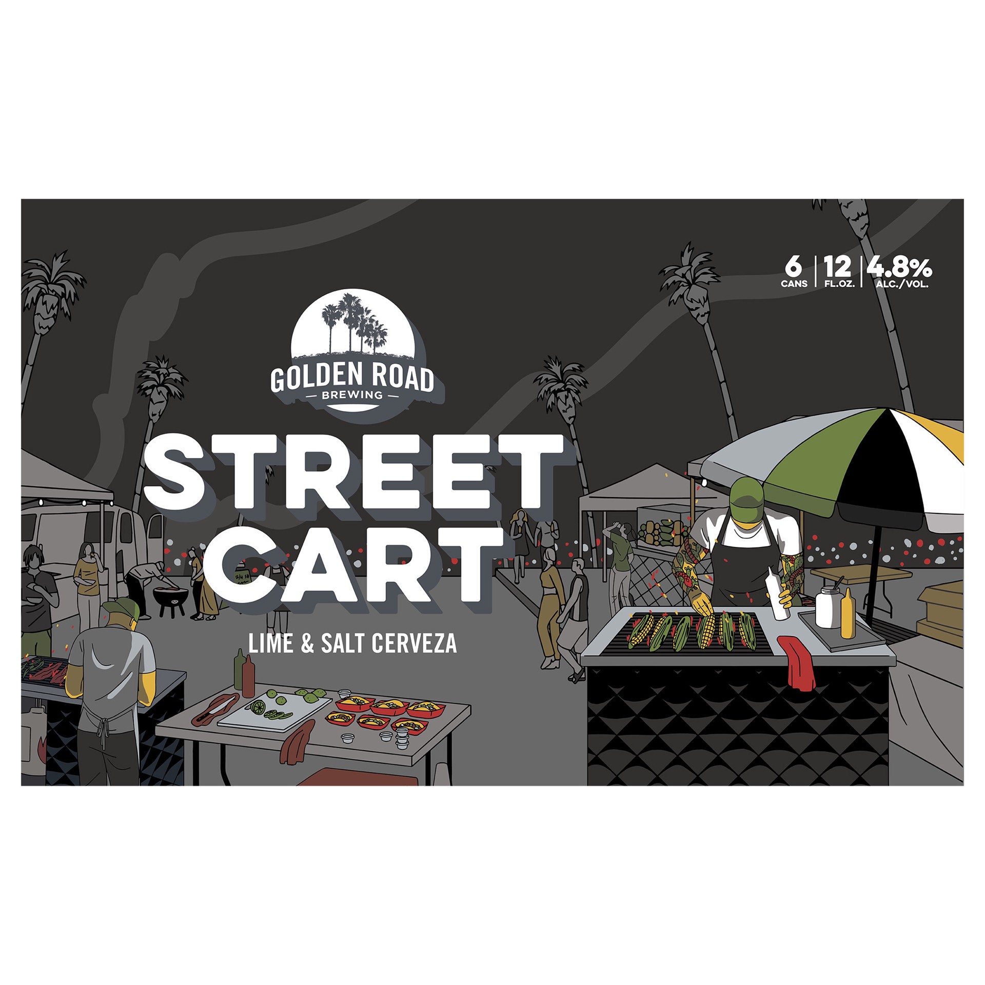 slide 1 of 6, Golden Road Street Cart Cerveza 6-Pack 12 fl. oz cans, 6 ct; 12 oz
