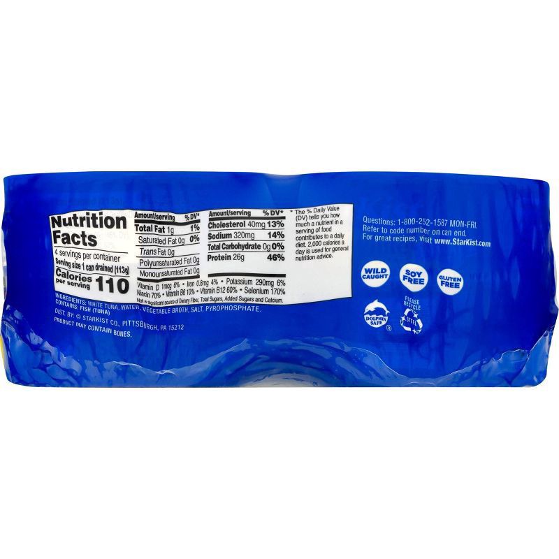 slide 3 of 4, StarKist 4 Pack Solid White Albacore Tuna in Water 4-5 oz Cans, 4 ct